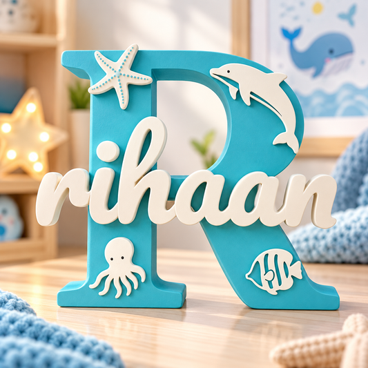 Personalised Marine Animals Name Stand 🐬🐙🐠✨