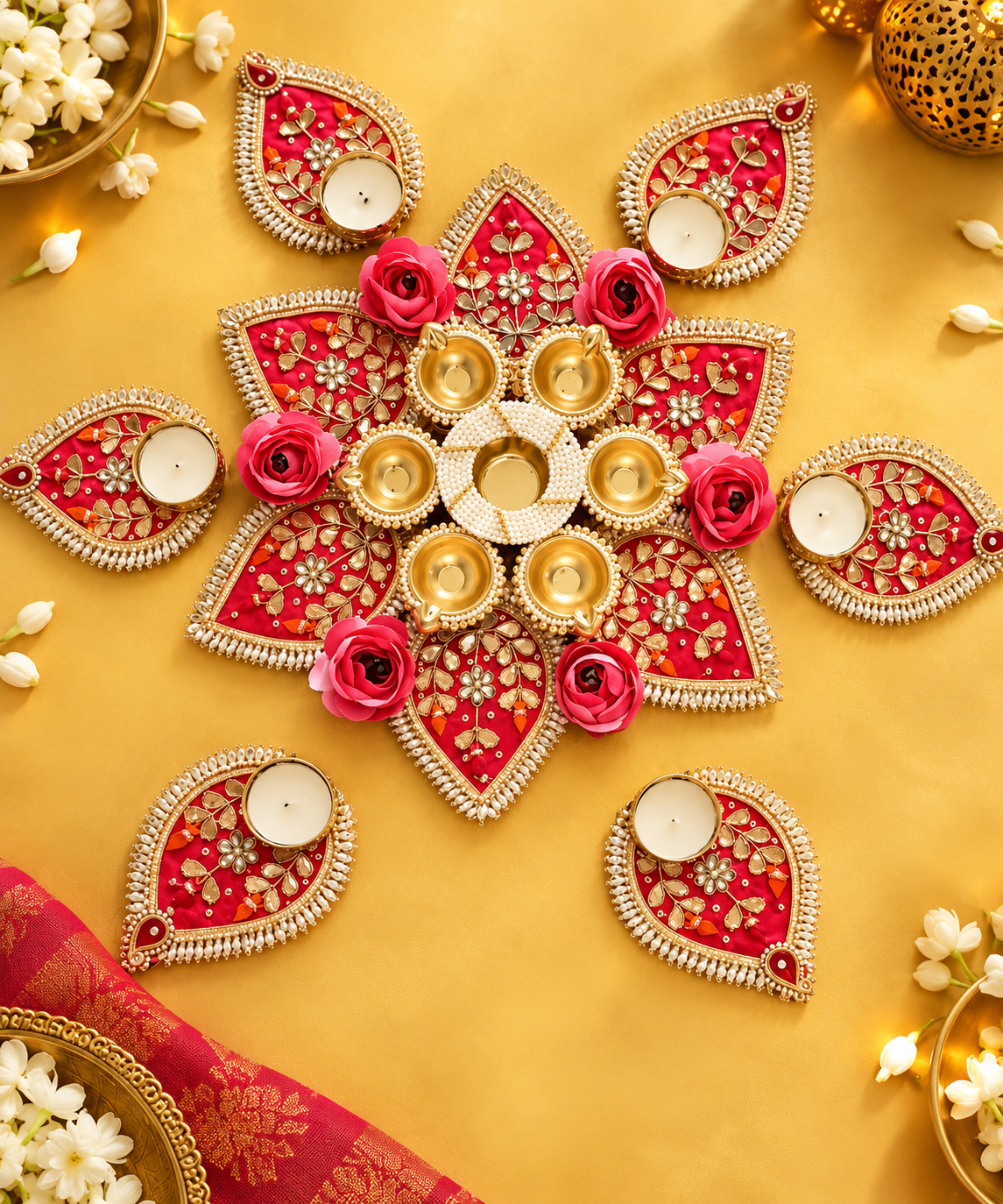 Traditional Gota Patti rangoli