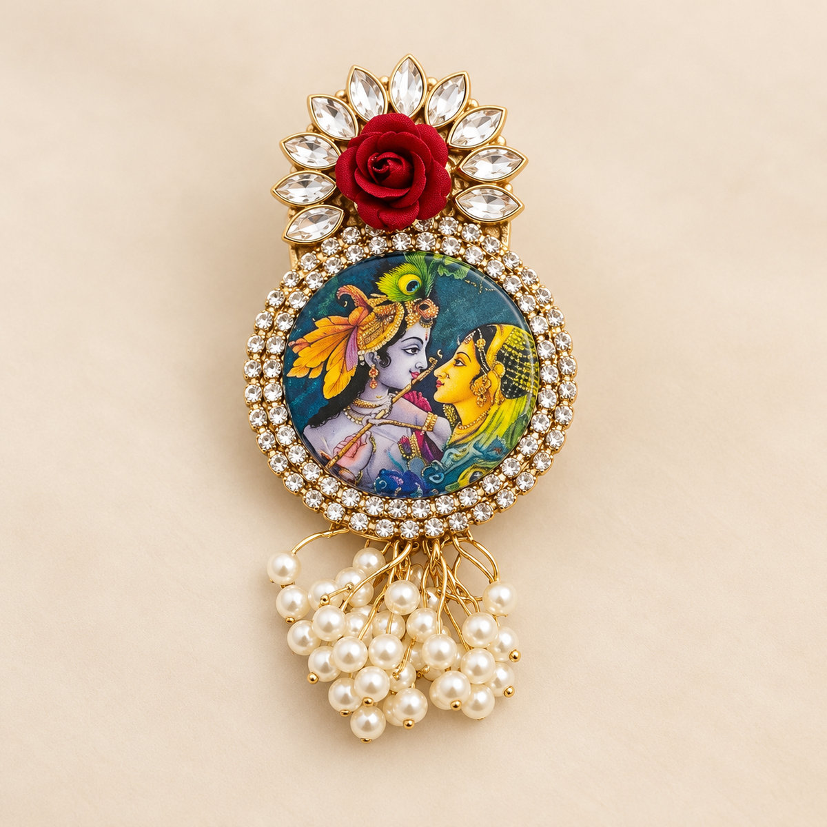 Radha Krishna Designer Brooch