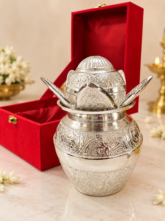 Premium German Silver Kalash with Velvet Gift Box