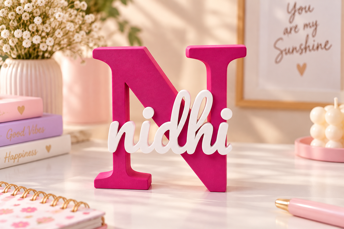 Personalised 3D Printed Name Stand for Branding & Gifting