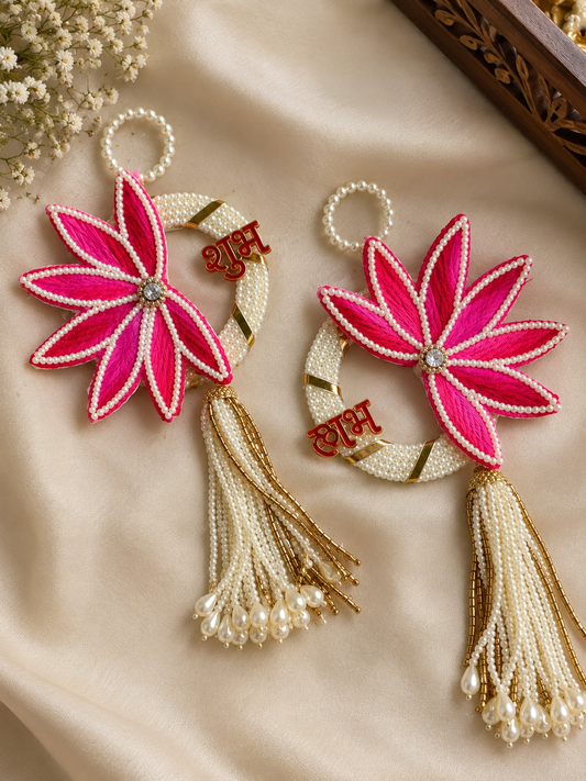 Pearl Lotus Shubh Labh Pair