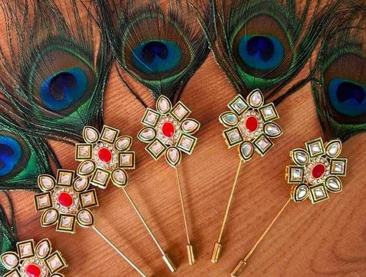 Kundan lapel pin