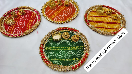 Bandhani tilak platter
