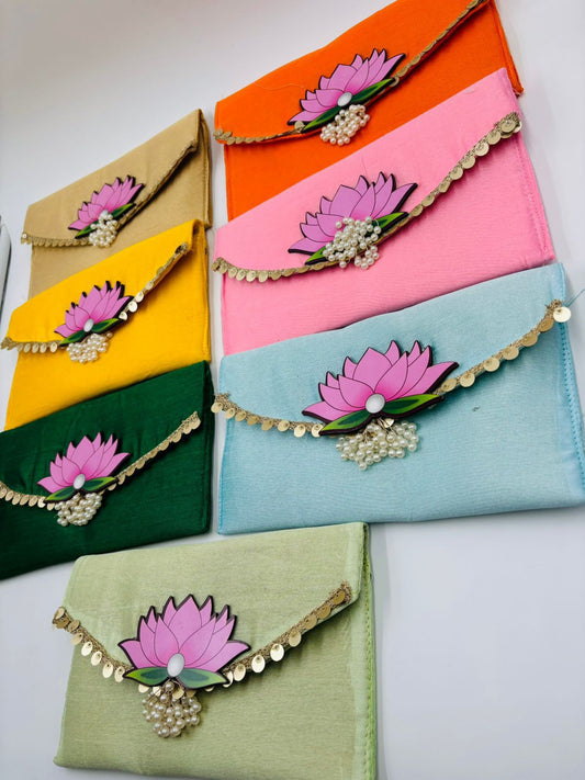 Organza lotus clutch