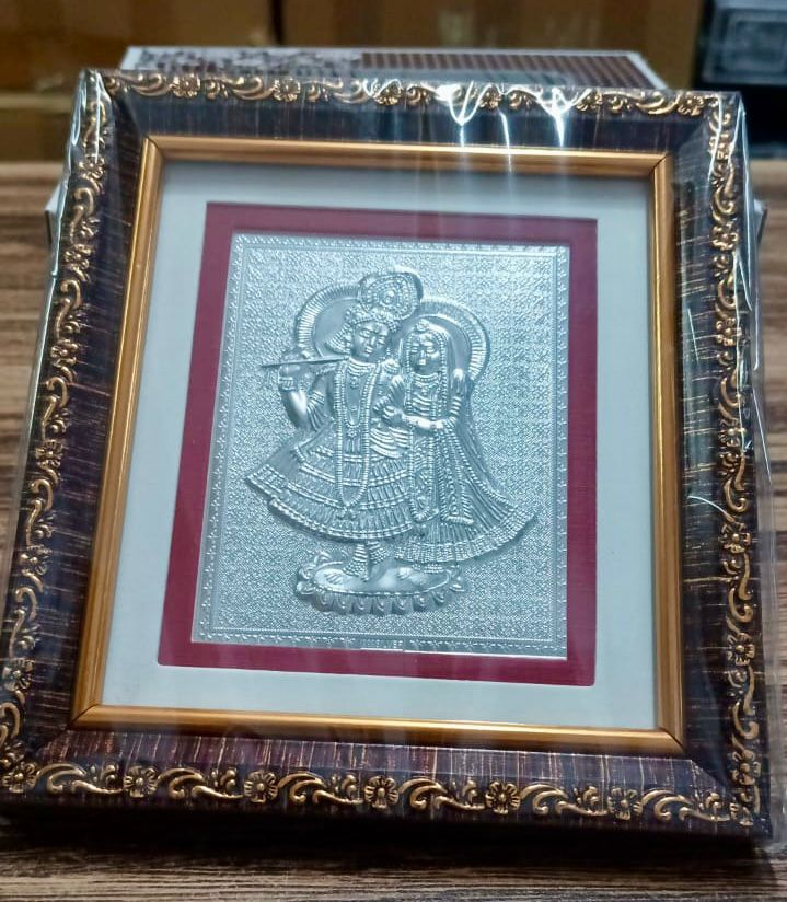 Radha Krishna ji Silver frame
