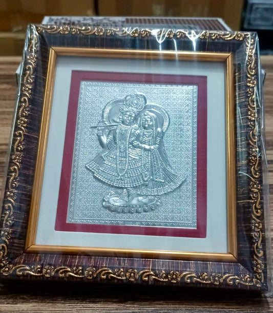 Radha Krishna ji Silver frame