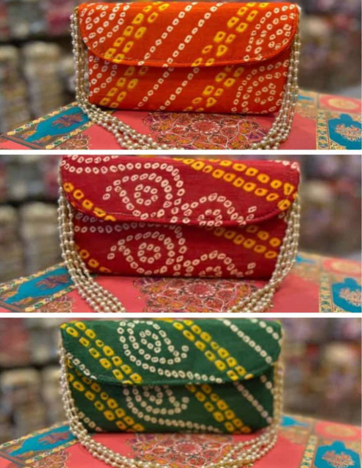 Bandhej sling clutch bag