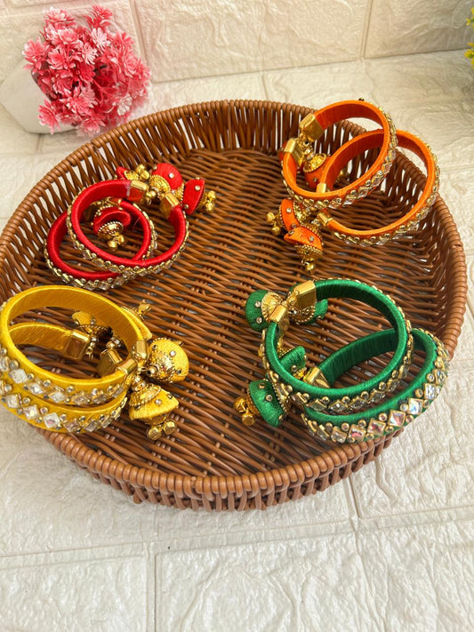 Silk thread kundan bangles