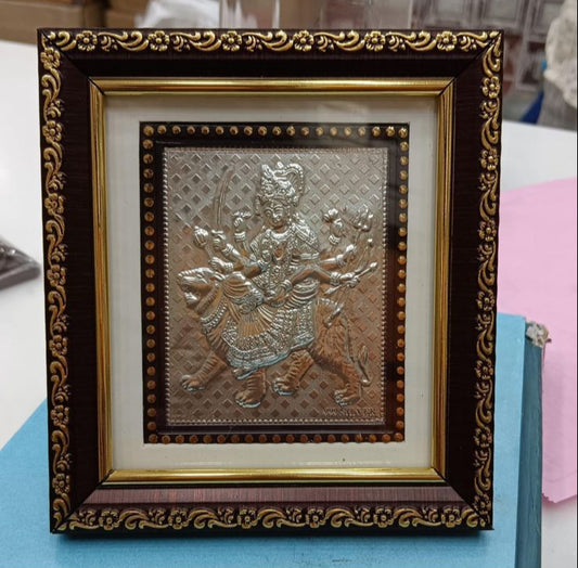 Durga ji silver frame