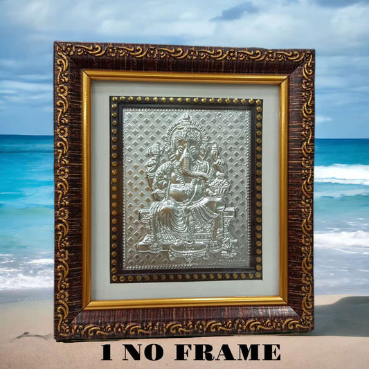 Ganesh ji silver frame