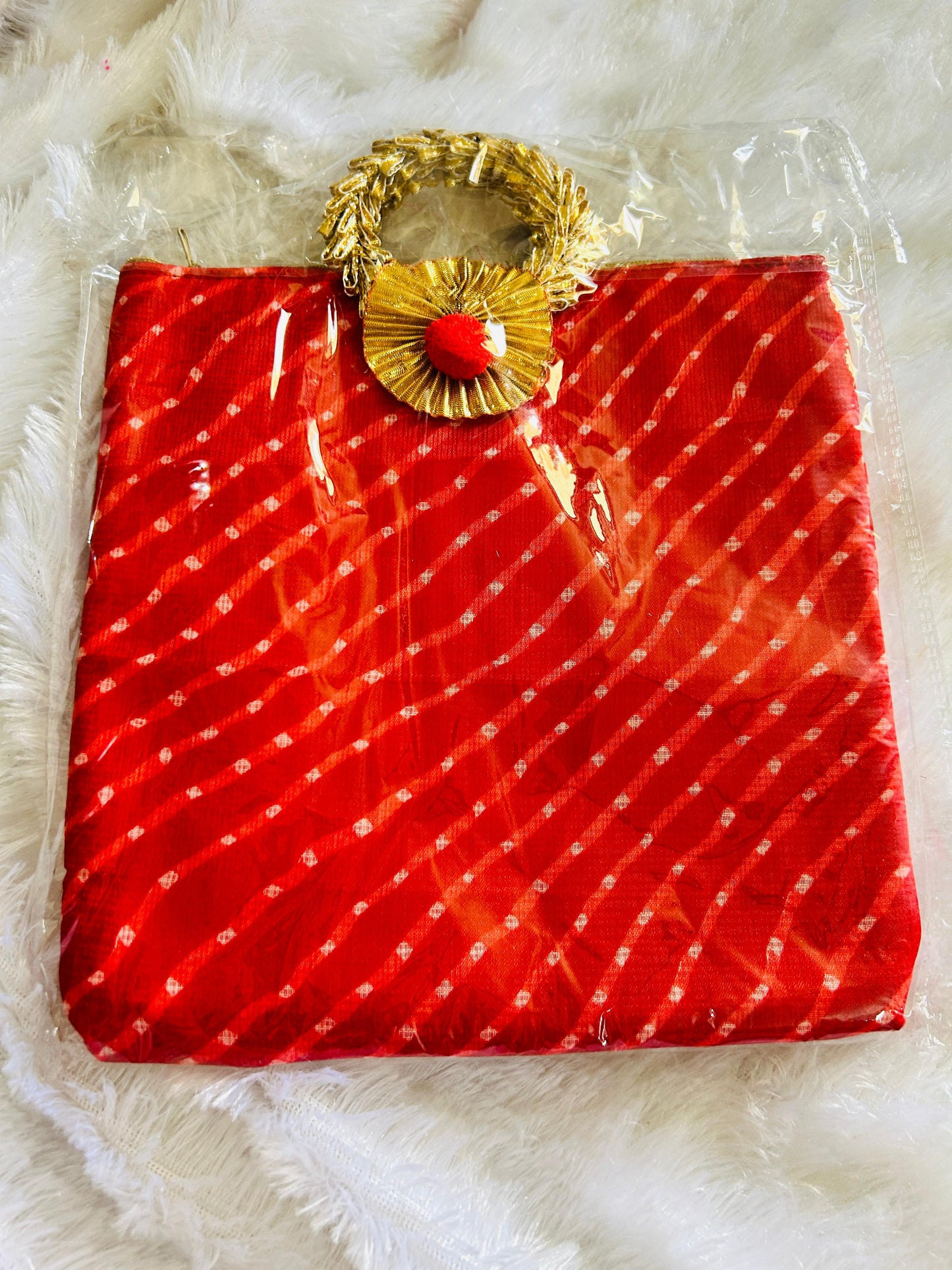 Leheriya zipper bag