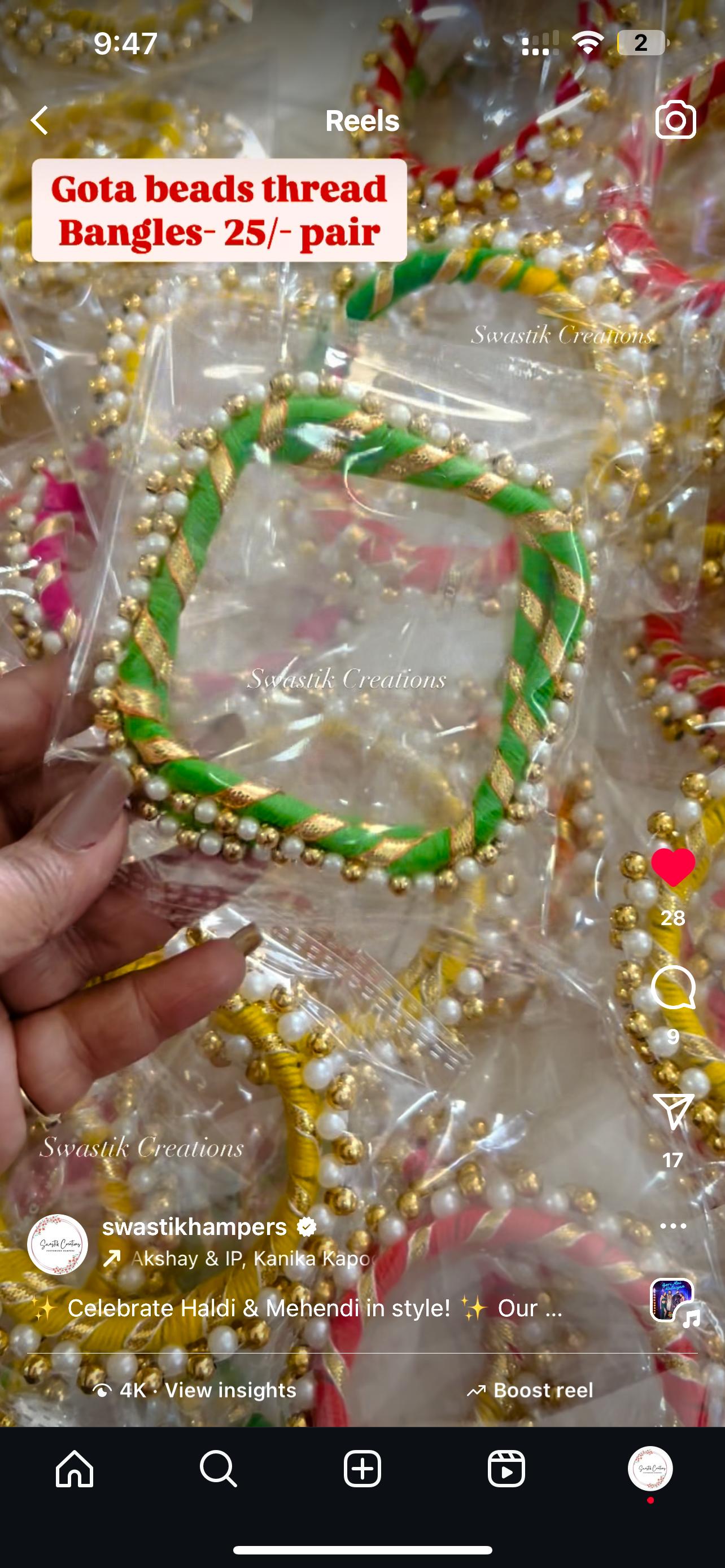 Gota beads bangles pair