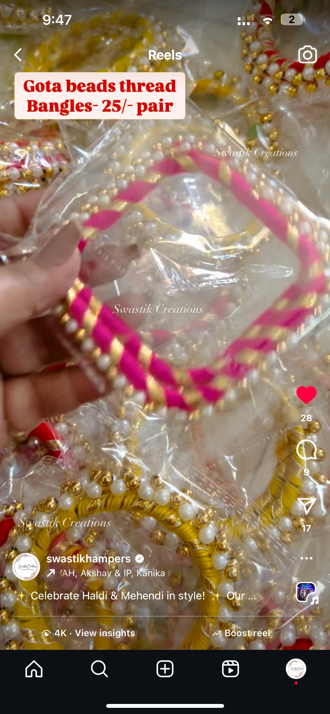 Gota beads bangles pair