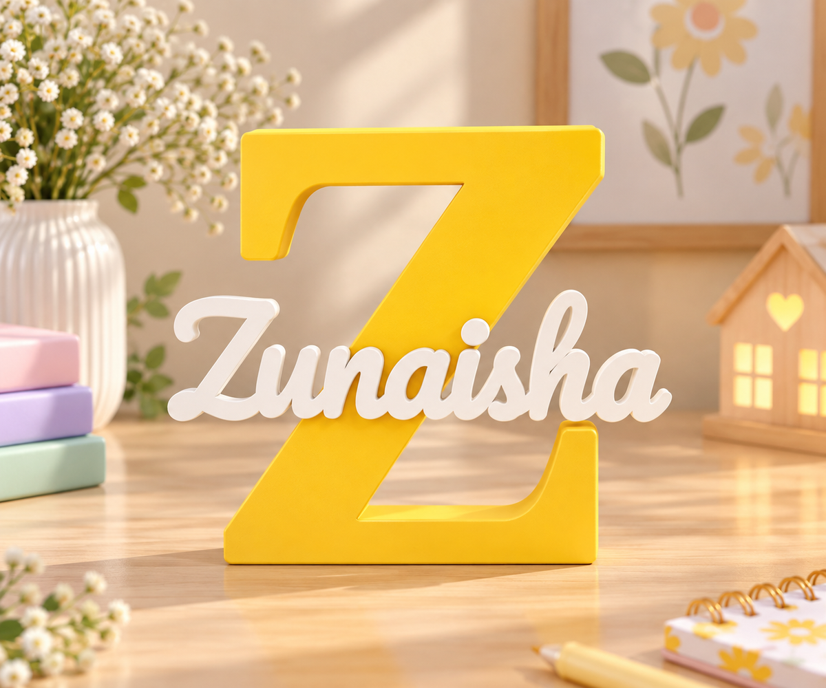 Personalised 3D Printed Name Stand for Branding & Gifting